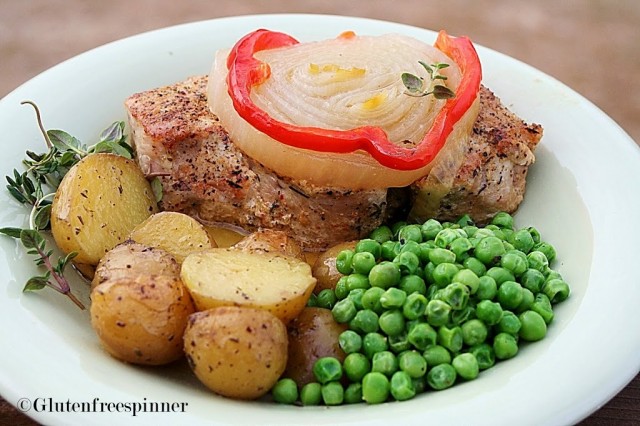 Baked Pork Chops and Thyme Roasted Potatoes - Food, Gluten ...